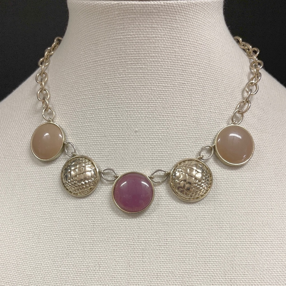 Liz Claiborne Signed Bead Medallion Vintage Necklace